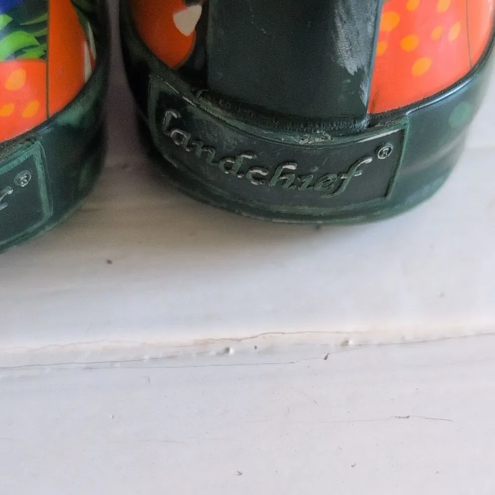 LandChief Dinosaur Rain Boots Kid Size 10 Dino World Green Waterproof Pull On 10